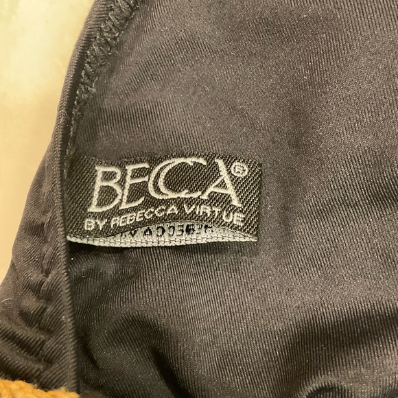 Becca Swimsuit Bikini Top, Triangle Design with Ties, Top Only, Black, Size M - Picture 8 of 8